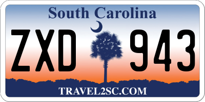 SC license plate ZXD943