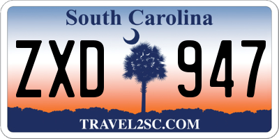 SC license plate ZXD947