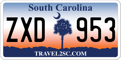 SC license plate ZXD953