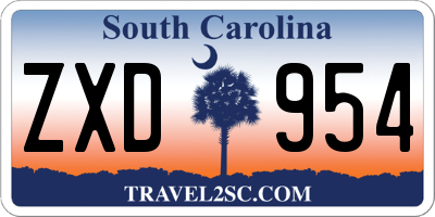 SC license plate ZXD954