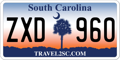 SC license plate ZXD960
