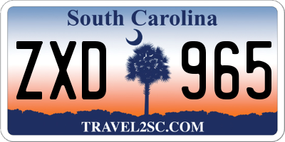 SC license plate ZXD965