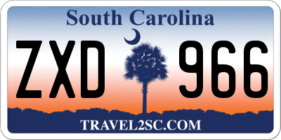 SC license plate ZXD966