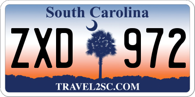 SC license plate ZXD972