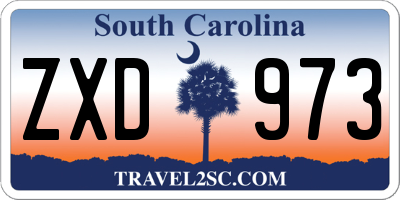 SC license plate ZXD973