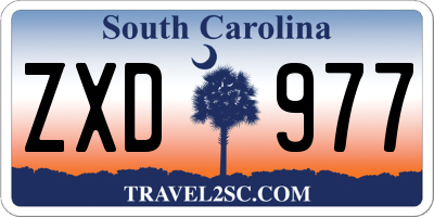 SC license plate ZXD977