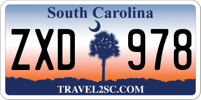 SC license plate ZXD978