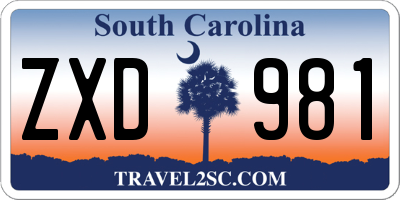 SC license plate ZXD981