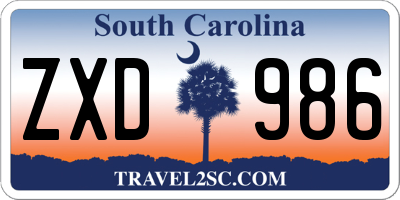 SC license plate ZXD986