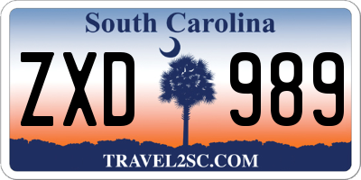 SC license plate ZXD989