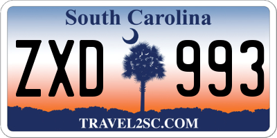 SC license plate ZXD993
