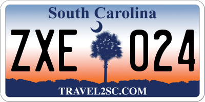 SC license plate ZXE024