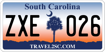 SC license plate ZXE026