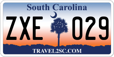 SC license plate ZXE029