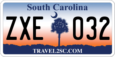 SC license plate ZXE032