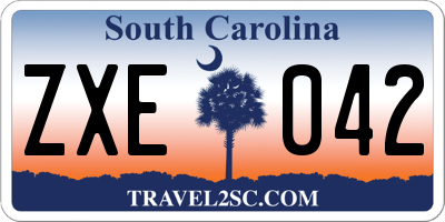SC license plate ZXE042