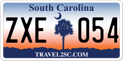 SC license plate ZXE054