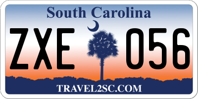 SC license plate ZXE056