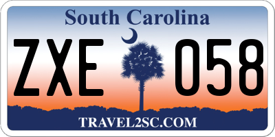 SC license plate ZXE058