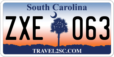 SC license plate ZXE063