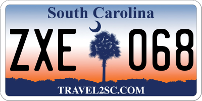 SC license plate ZXE068