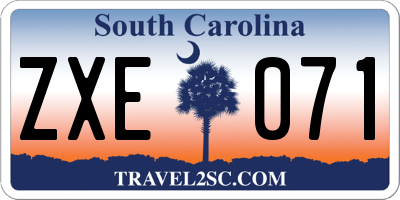 SC license plate ZXE071