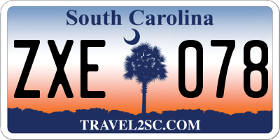 SC license plate ZXE078