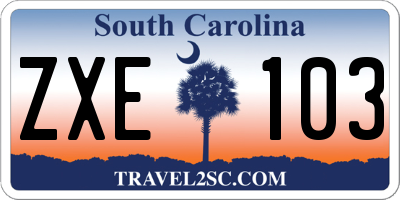 SC license plate ZXE103