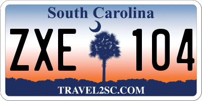 SC license plate ZXE104