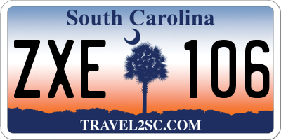 SC license plate ZXE106