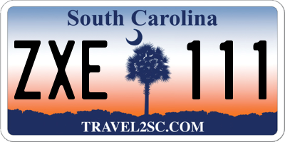 SC license plate ZXE111