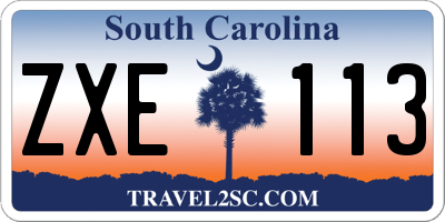 SC license plate ZXE113