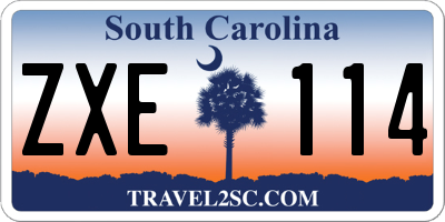 SC license plate ZXE114