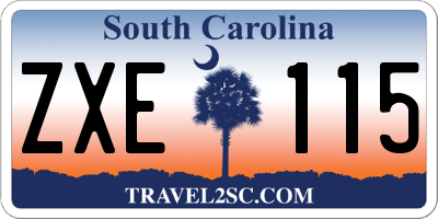 SC license plate ZXE115