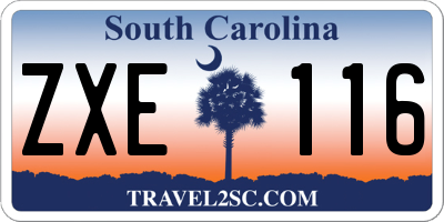 SC license plate ZXE116