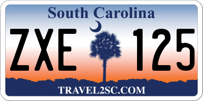 SC license plate ZXE125