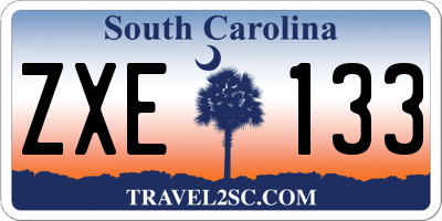 SC license plate ZXE133