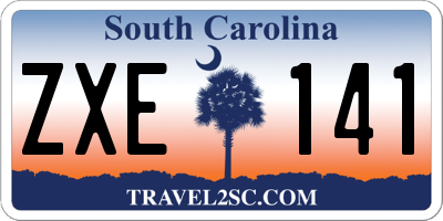 SC license plate ZXE141