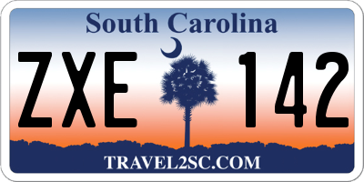 SC license plate ZXE142