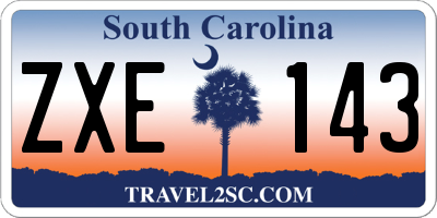 SC license plate ZXE143