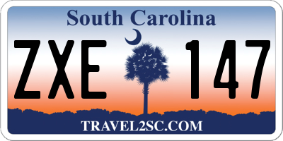 SC license plate ZXE147