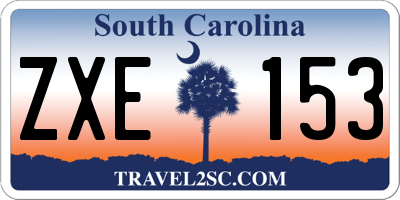 SC license plate ZXE153