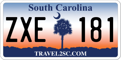 SC license plate ZXE181