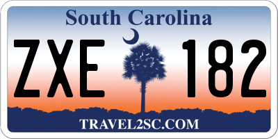 SC license plate ZXE182
