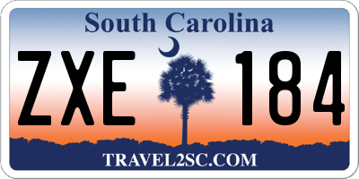 SC license plate ZXE184
