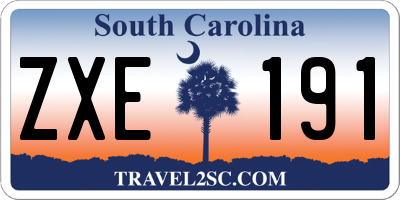 SC license plate ZXE191