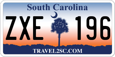 SC license plate ZXE196
