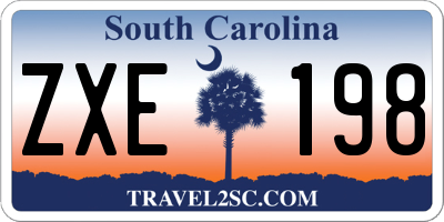 SC license plate ZXE198