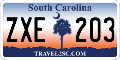 SC license plate ZXE203