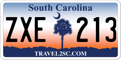 SC license plate ZXE213